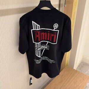 Small Size Amiri Men's New Cotton Black T-Shirt Relaxed Fit